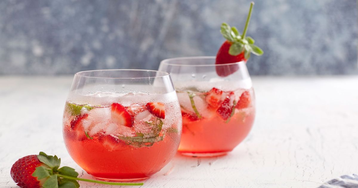 Strawberry Gin and White Wine Cooler